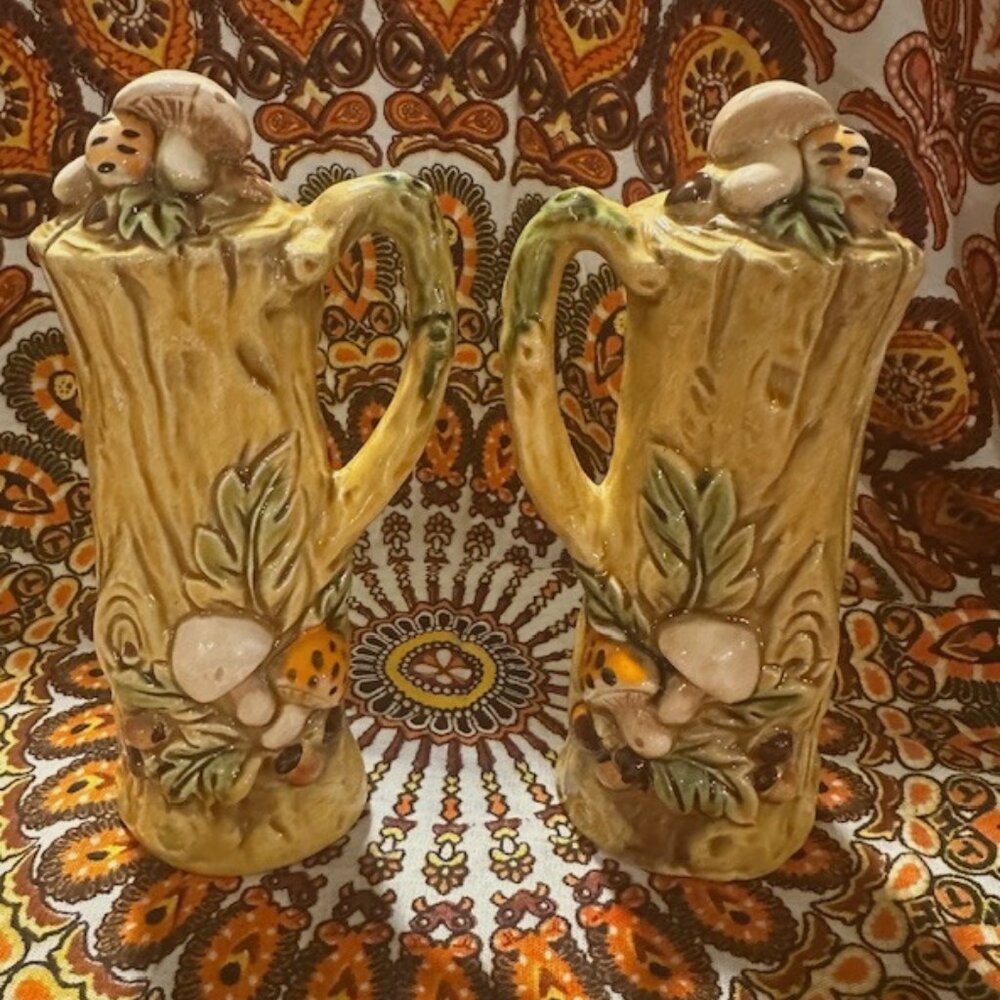 Vintage Lefton Woodland Mushroom Salt and Pepper Shakers